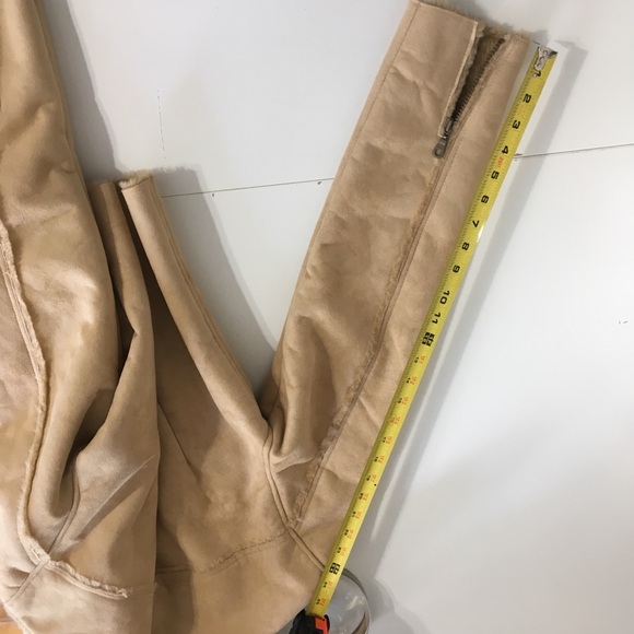 Faux Suede Sherpa Truckers Jacket Washable Sz L - Picture 7 of 8